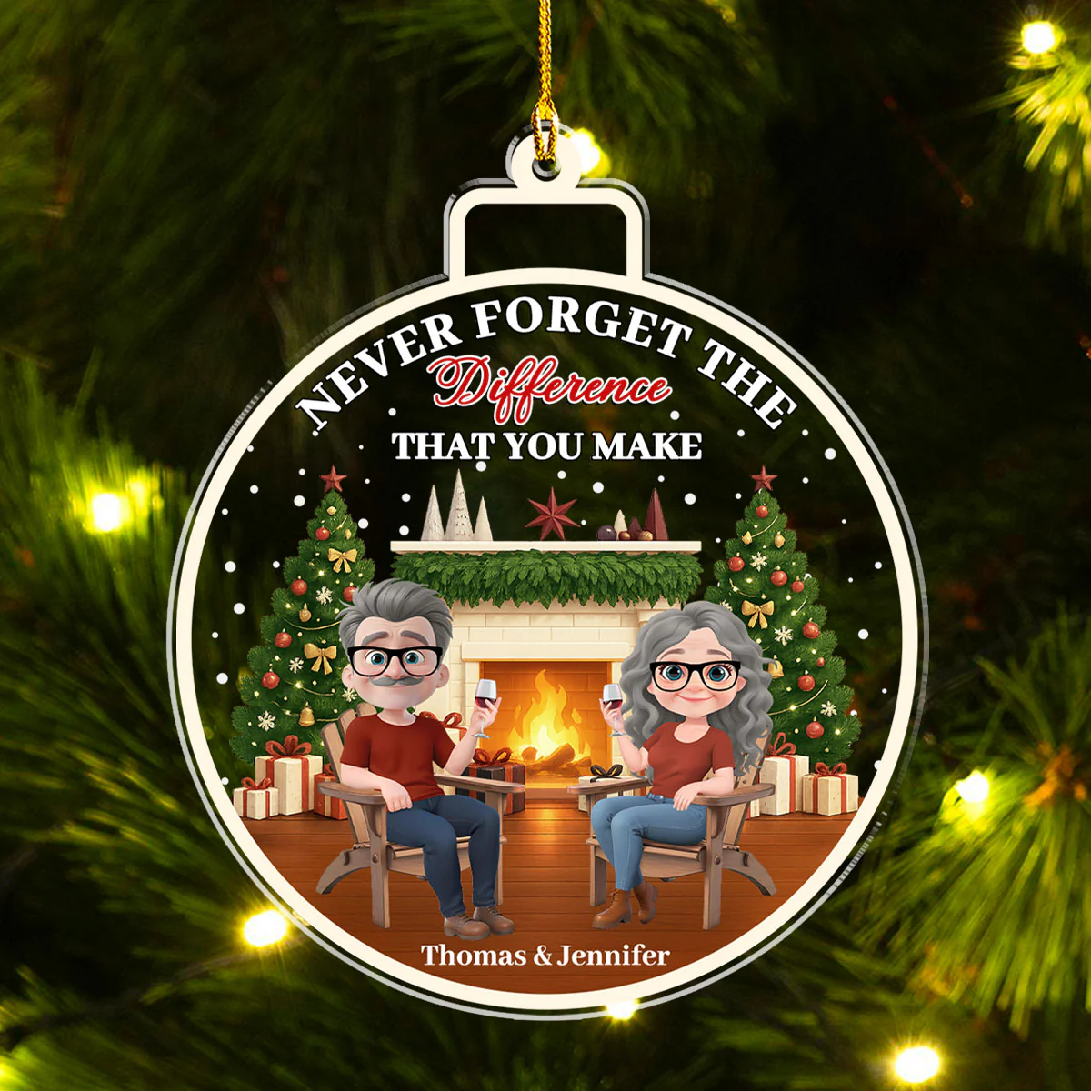 Difference That You Make - Personalized Custom Acrylic Ornament - Image 3