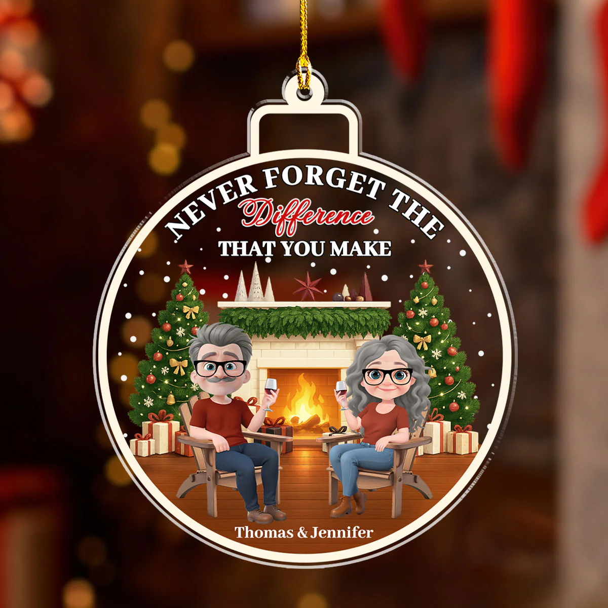 Difference That You Make - Personalized Custom Acrylic Ornament - Image 4