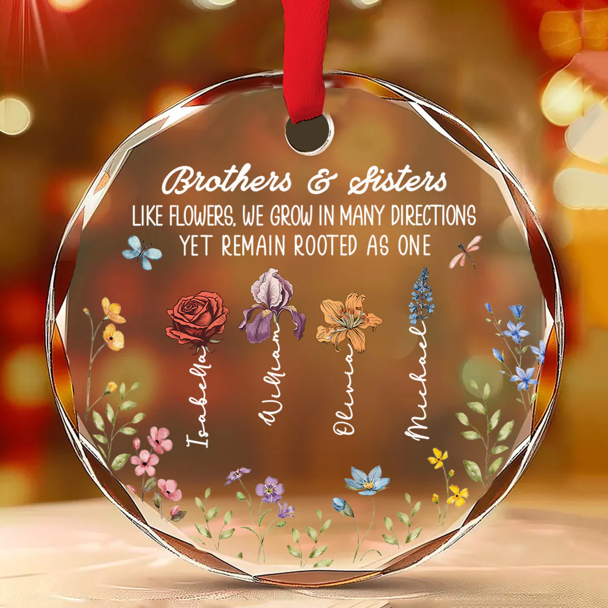 Different Paths One Strong Root - Personalized Custom Glass Ornament - Image 2