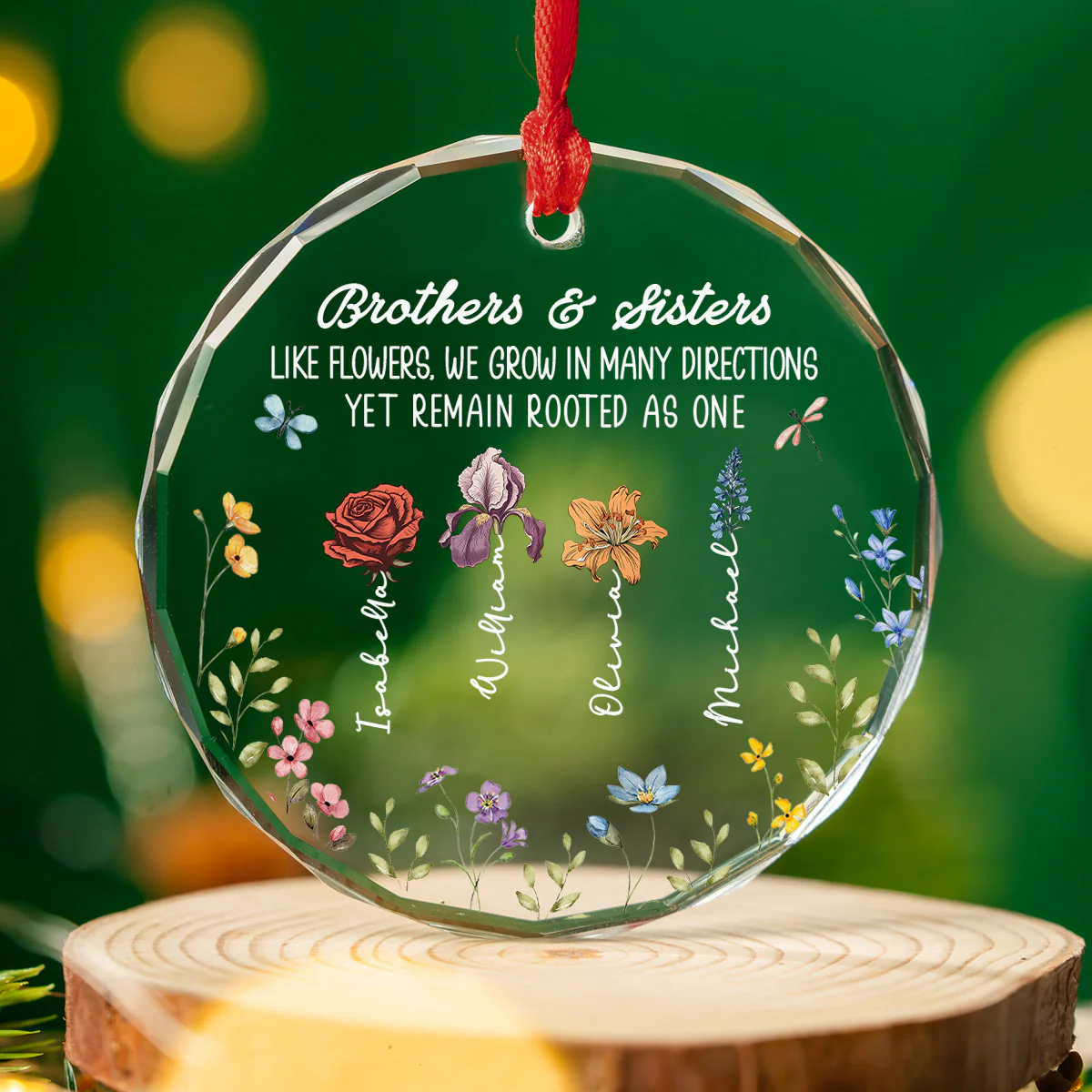 Different Paths One Strong Root - Personalized Custom Glass Ornament - Image 3