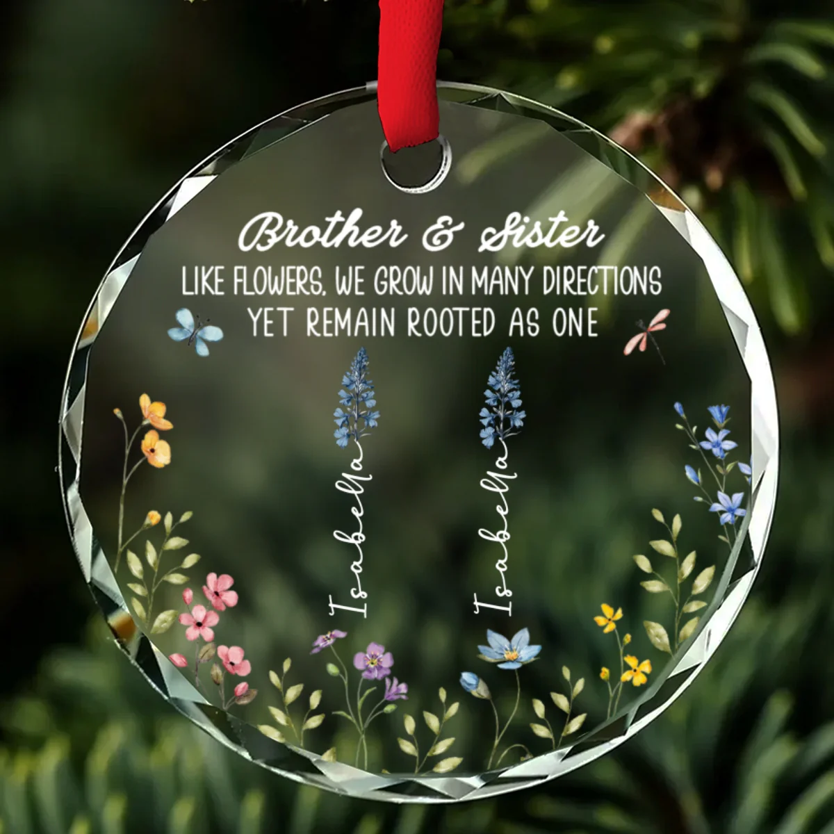 Different Paths One Strong Root - Personalized Custom Glass Ornament - Image 7