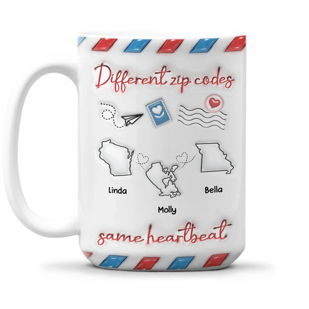 Different Zip Code Envelopes - Personalized Custom 3D Inflated Effect Coffee Mug - Image 2