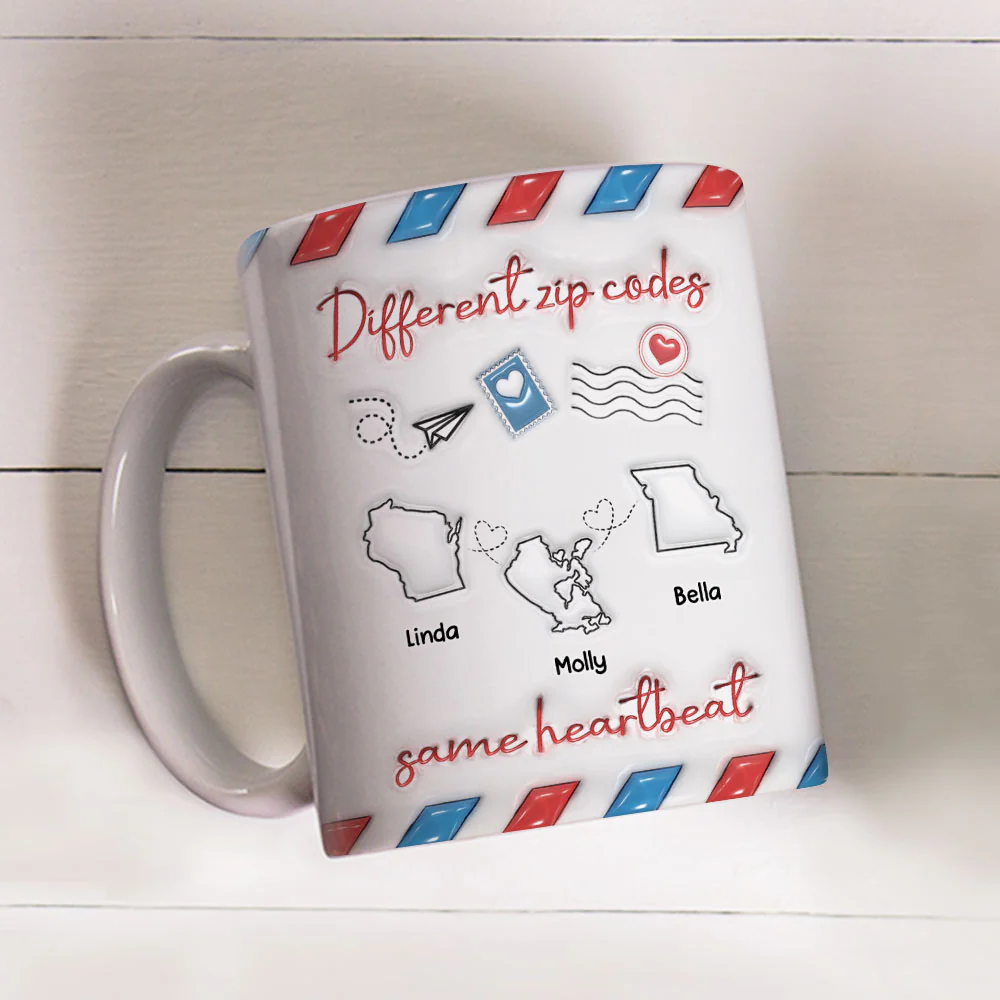 Different Zip Code Envelopes - Personalized Custom 3D Inflated Effect Coffee Mug - Image 4
