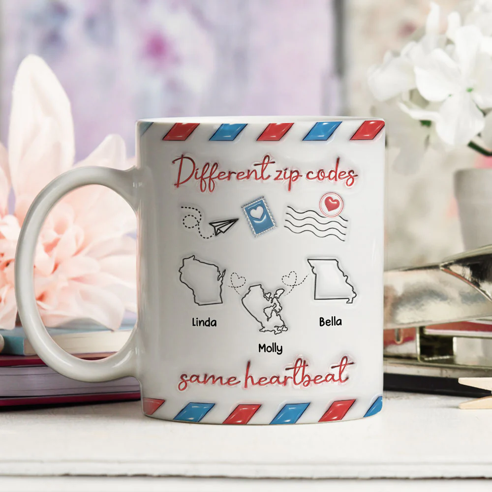 Different Zip Code Envelopes - Personalized Custom 3D Inflated Effect Coffee Mug - Image 5