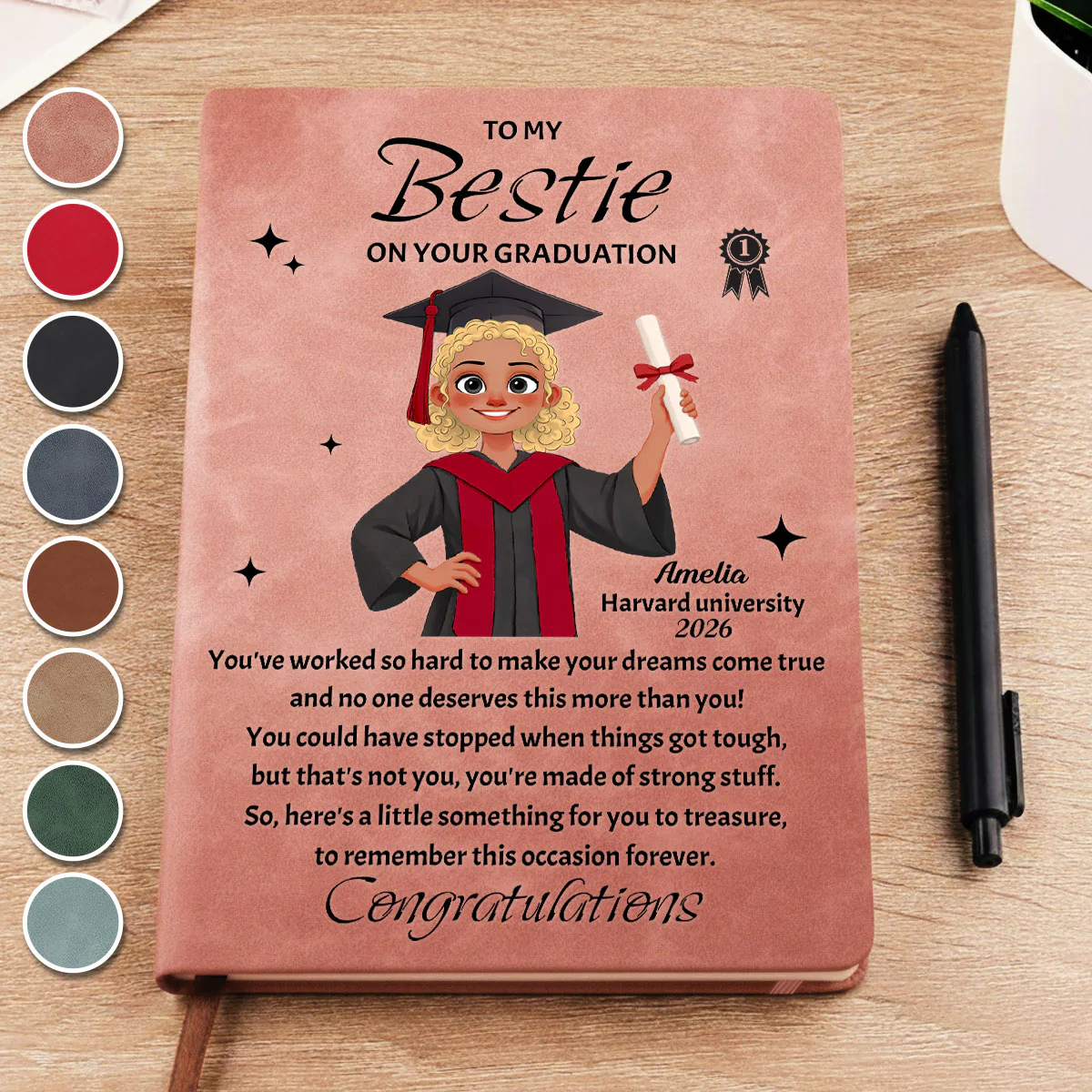 Diploma In Hand - Personalized Custom Leather Journal