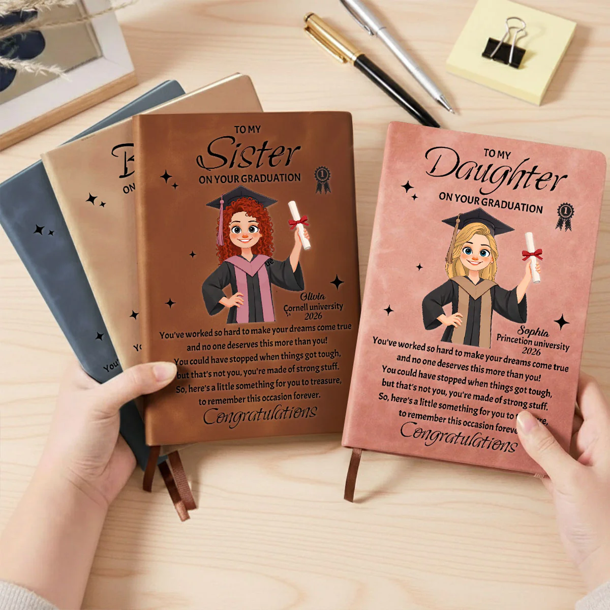Diploma In Hand - Personalized Custom Leather Journal - Image 4