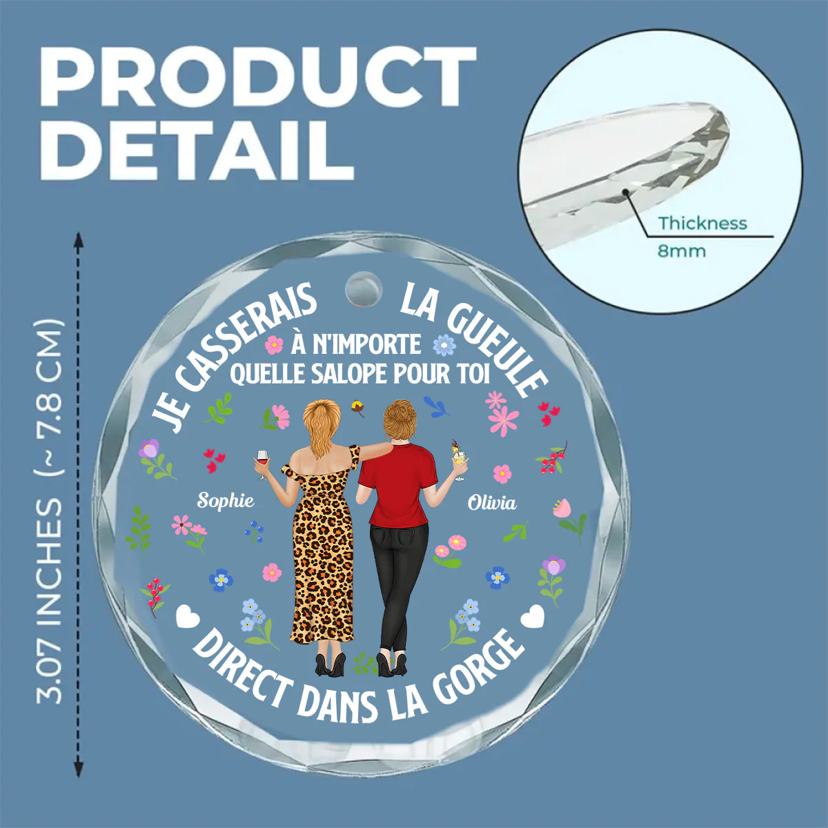Direct Dans La Gorge - Ornement En Verre Personnalisé Sur Mesure - Image 5