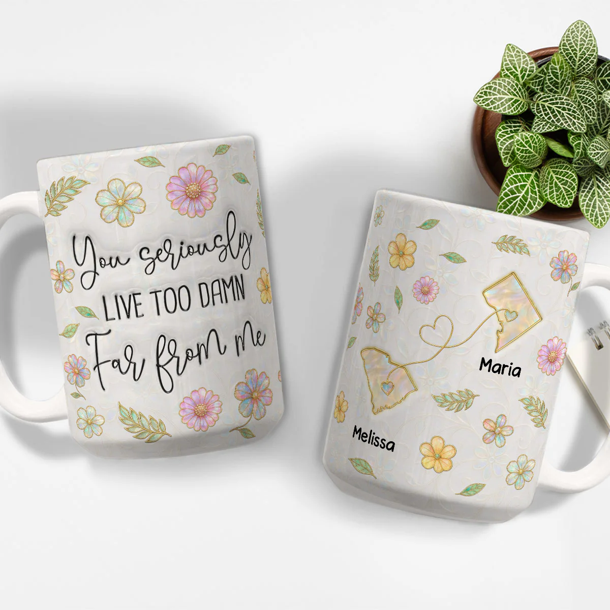 Distance Makes Me Miss You - Personalized Custom 3D Inflated Effect Coffee Mug - Image 4