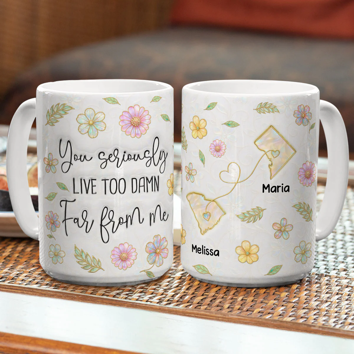 Distance Makes Me Miss You - Personalized Custom 3D Inflated Effect Coffee Mug - Image 5
