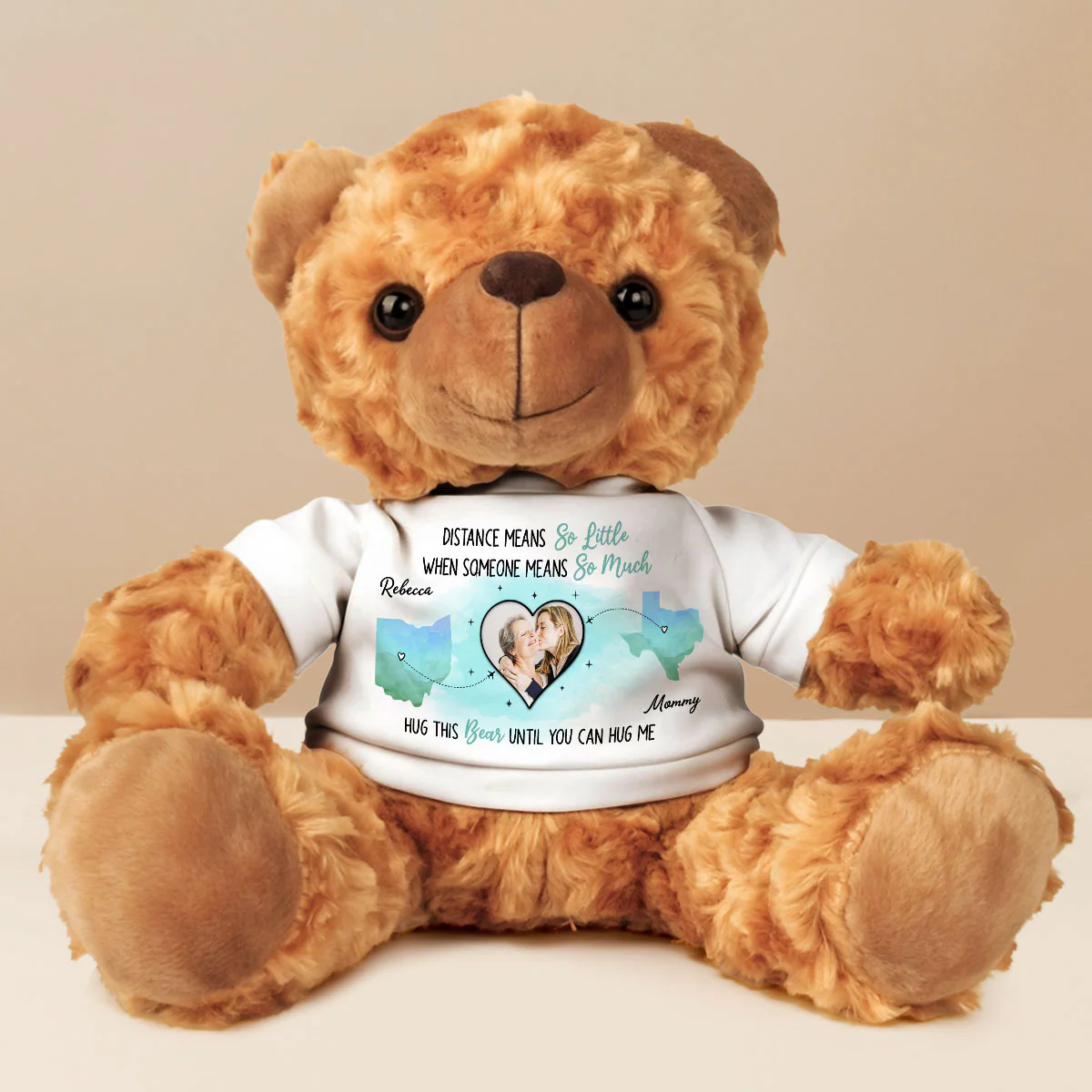 Distance Means So Little - Personalized Custom Cuddle Bear - Image 2