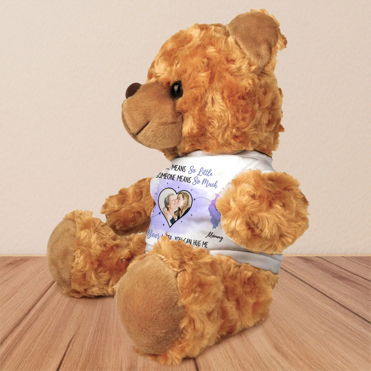 Distance Means So Little - Personalized Custom Cuddle Bear - Image 4