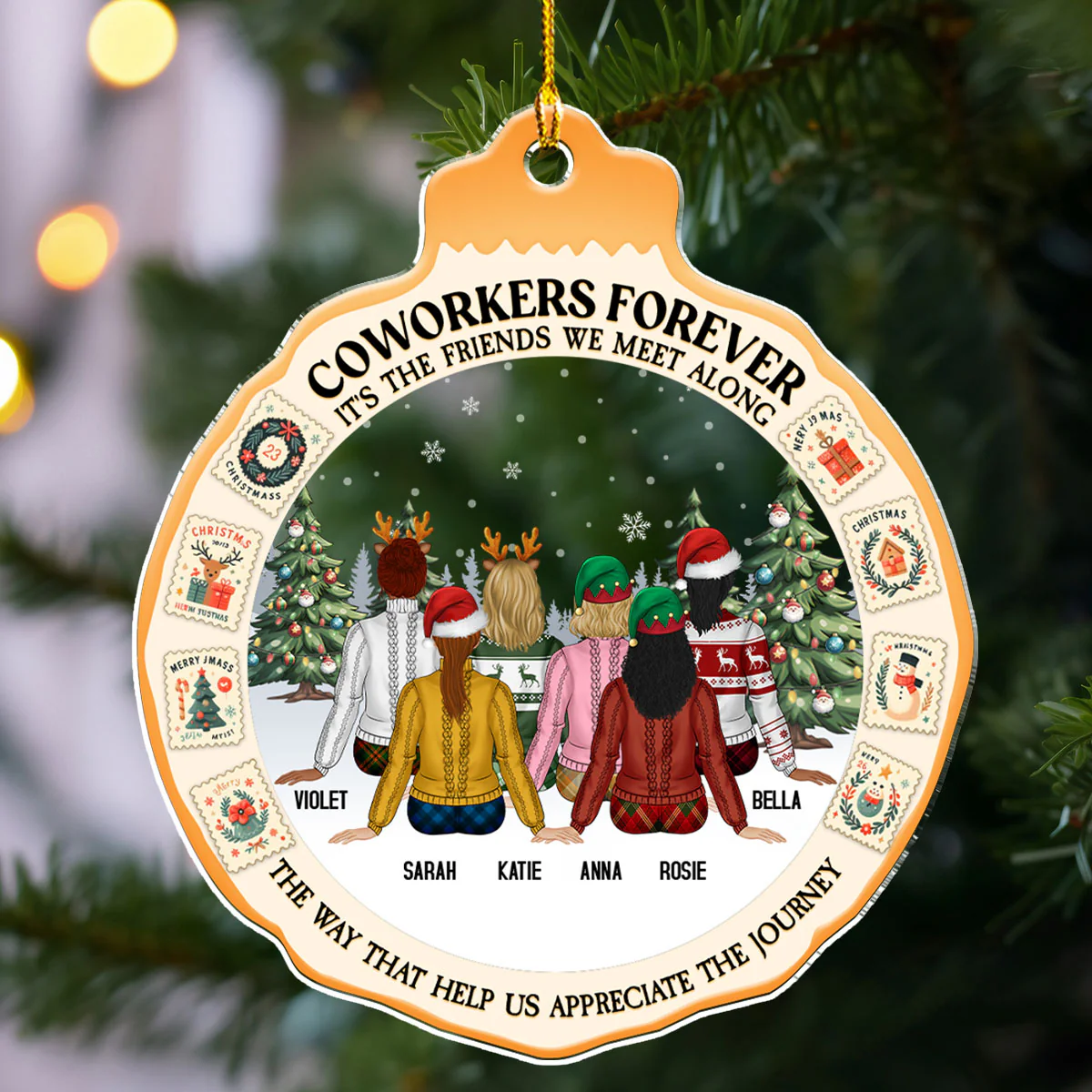 Distant Sisters - Personalized Custom Acrylic Ornament - Image 5