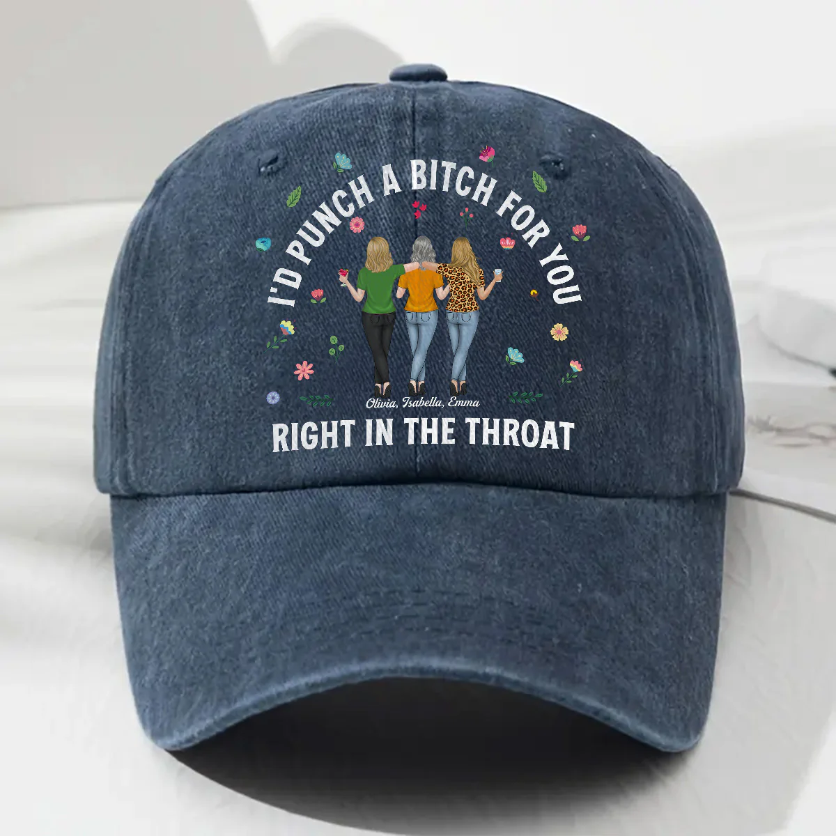 Do It For You - Personalized Custom Vintage Washed Denim Cap - Image 3