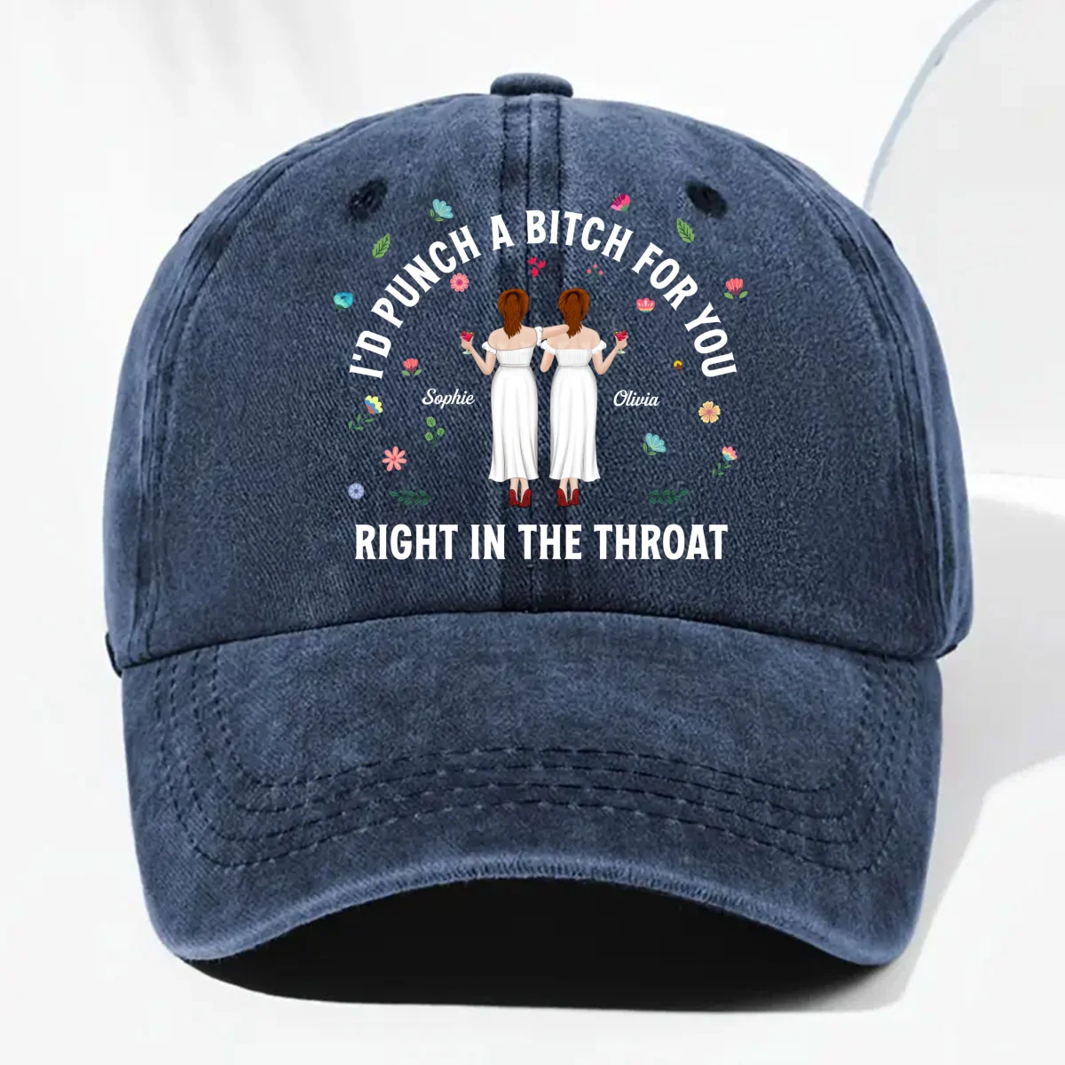 Do It For You - Personalized Custom Vintage Washed Denim Cap - Image 9
