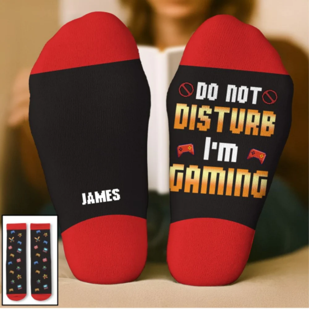 Do Not Disturb - Personalized Custom Crew Socks - Image 7