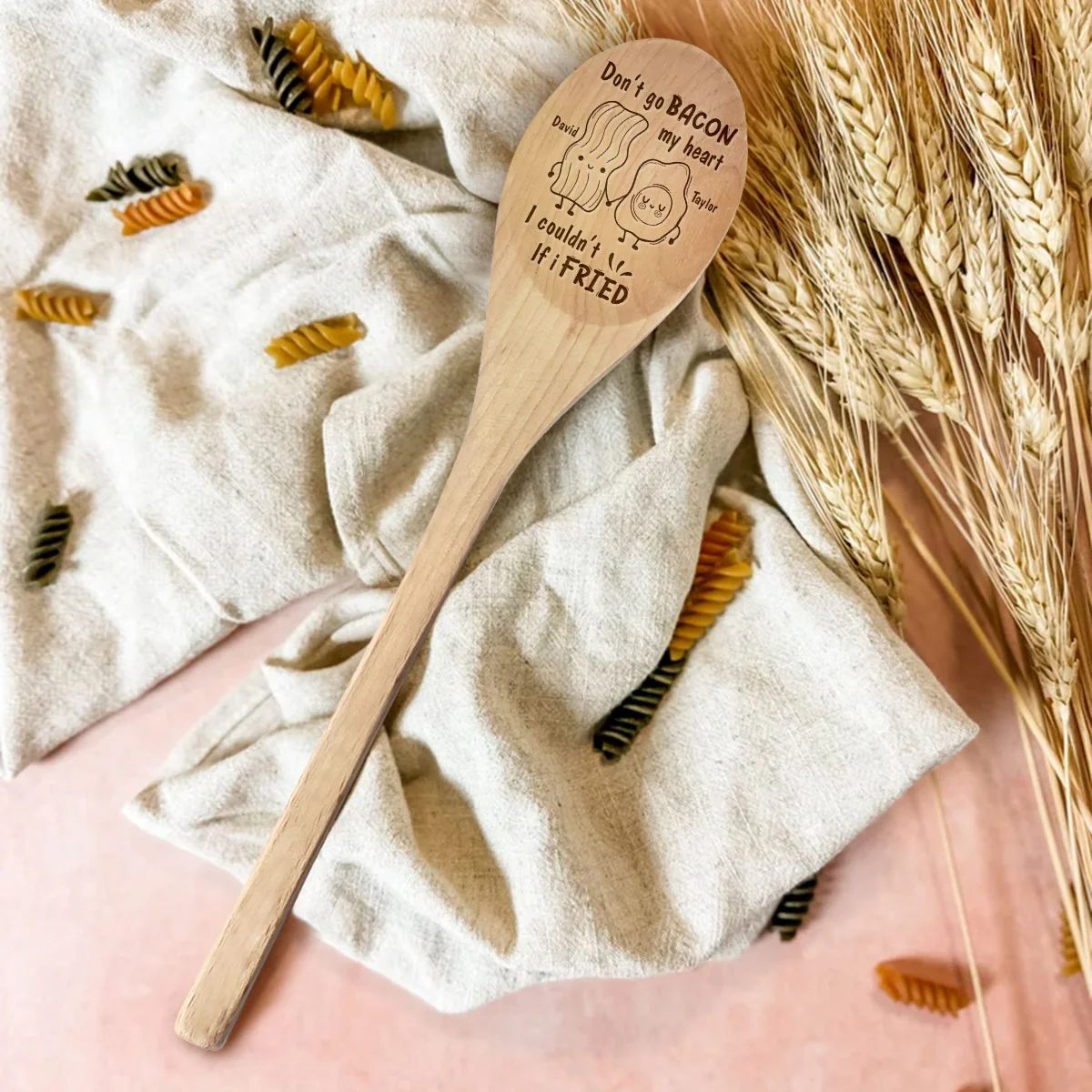 Do Not Go Bacon My Heart, I Could Not If I Fried - Personalized Custom Engraved Wooden Spoon - Image 2