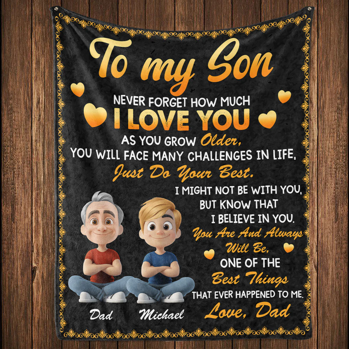Do Your Best Son - Personalized Custom Fleece Blanket - Image 4