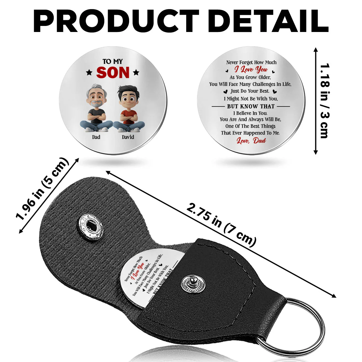 Do Your Best Son -  Personalized Custom Pocket Hug - Image 5