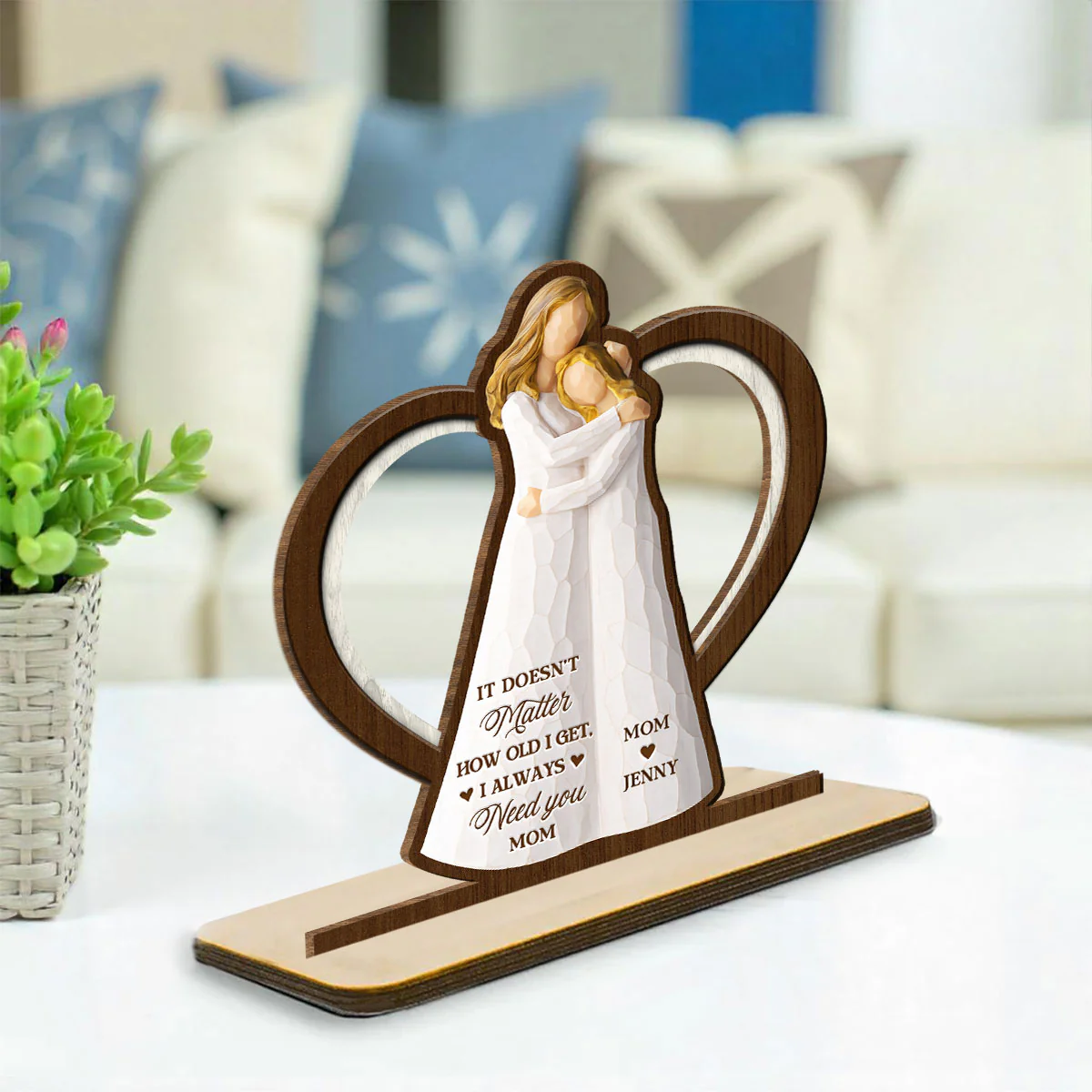 Does Not Matter - Personalized Custom 2-Layer Wood Plaque With Flat Base - Image 3