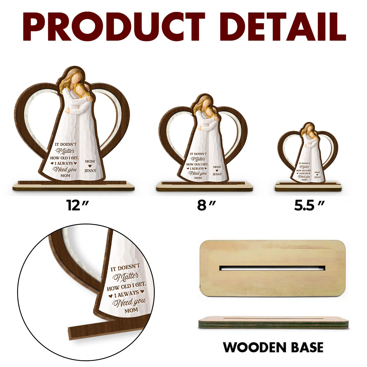 Does Not Matter - Personalized Custom 2-Layer Wood Plaque With Flat Base - Image 5