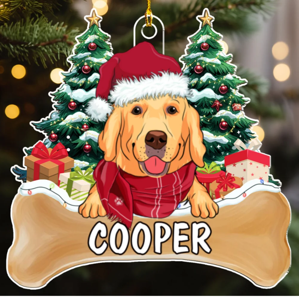 Dog Christmas - Personalized Custom Acrylic Ornament - Image 4