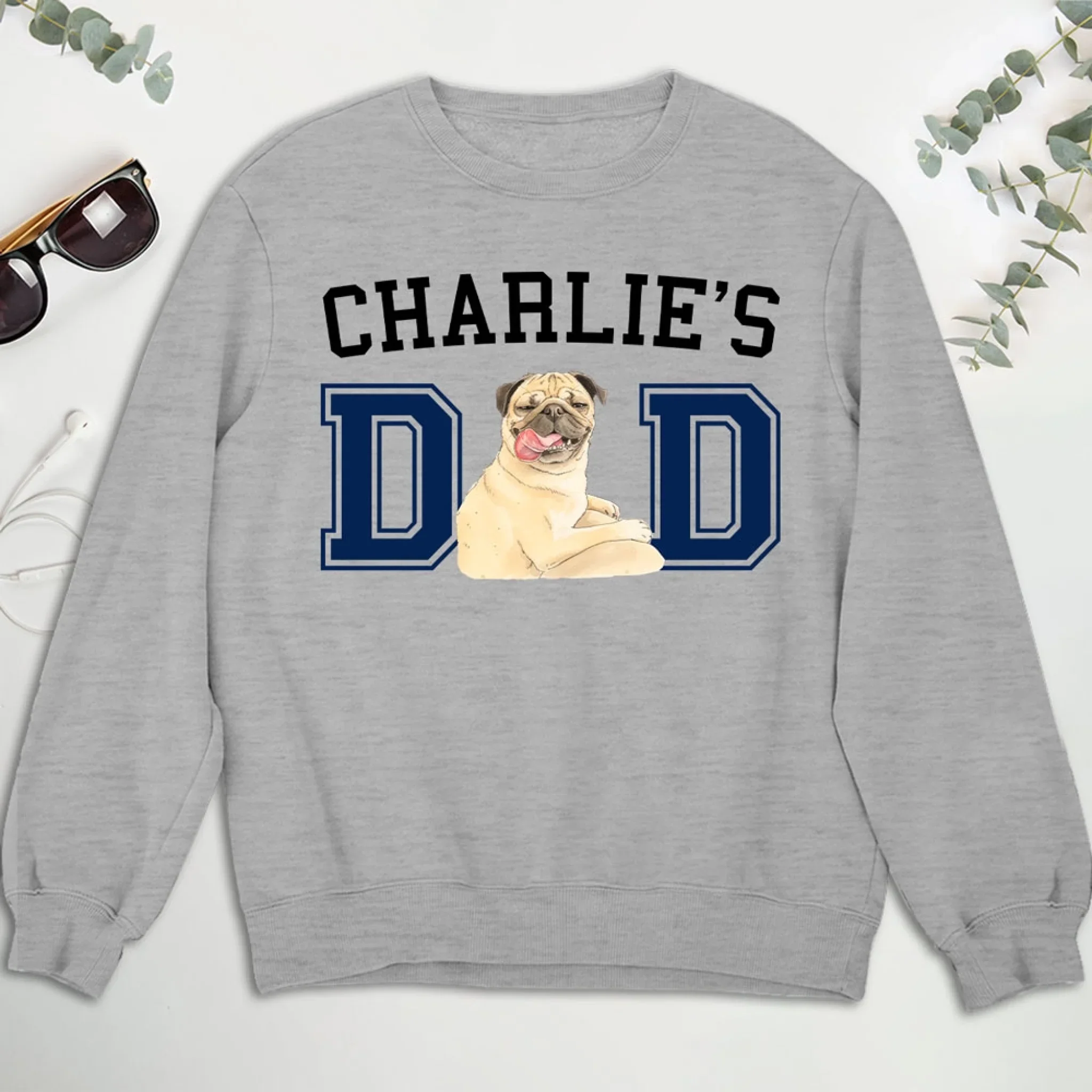 Dog Daddy Sketch - Personalized Custom T-Shirt - Image 3
