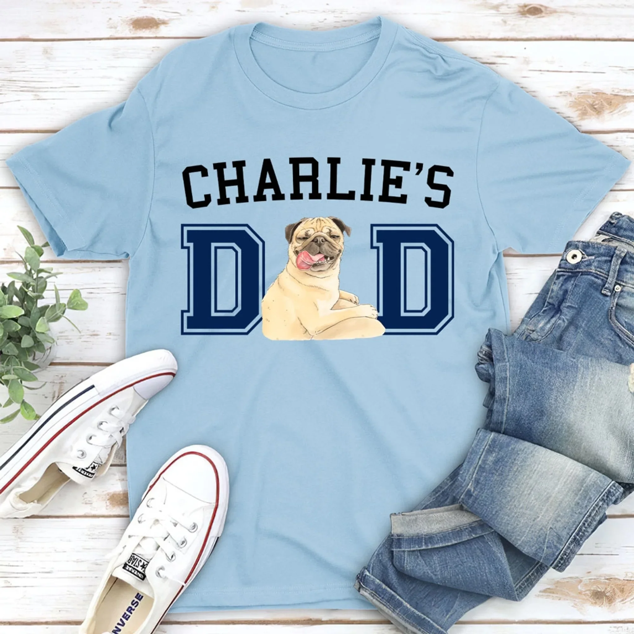 Dog Daddy Sketch - Personalized Custom T-Shirt - Image 6