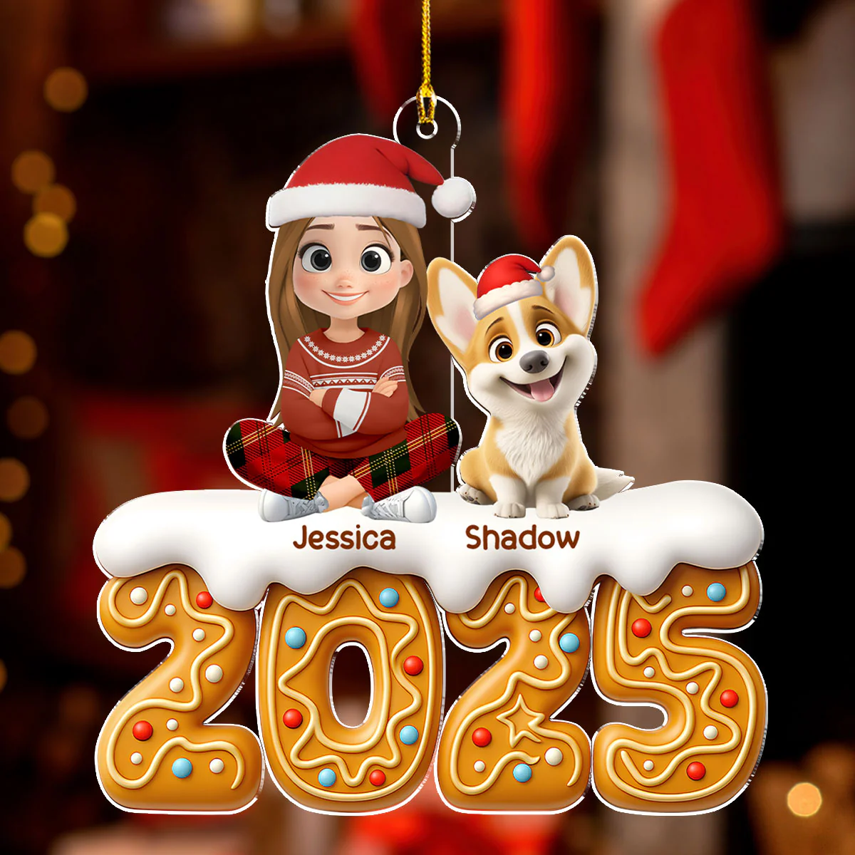 Dog Mom Dad Of The Year - Personalized Custom Acrylic Ornament - Image 2