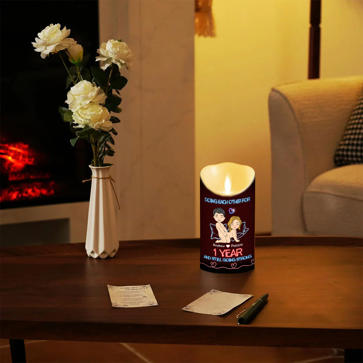 Doing Each Other For Years - Personalized Custom LED Candle - Image 3