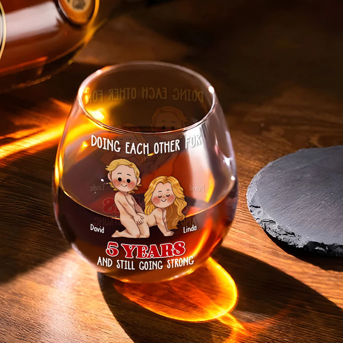 Doing Each Other - Personalized Custom Wine Glass - Image 4