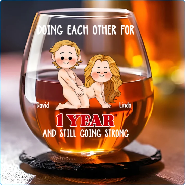Doing Each Other - Personalized Custom Wine Glass - Image 5