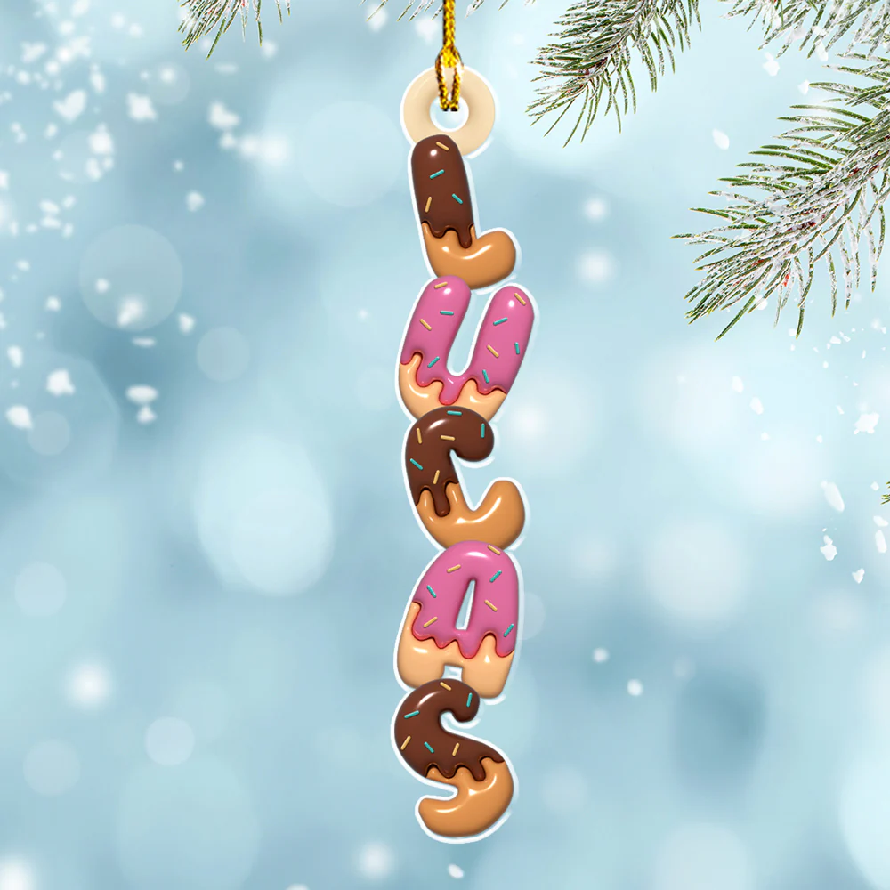 Donut Letter - Personalized Custom Acrylic Ornament - Image 2