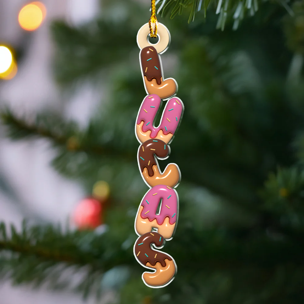 Donut Letter - Personalized Custom Acrylic Ornament - Image 6