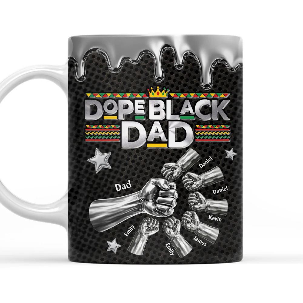 Dope Black Dad - Personalized Custom 3D Effect Mug