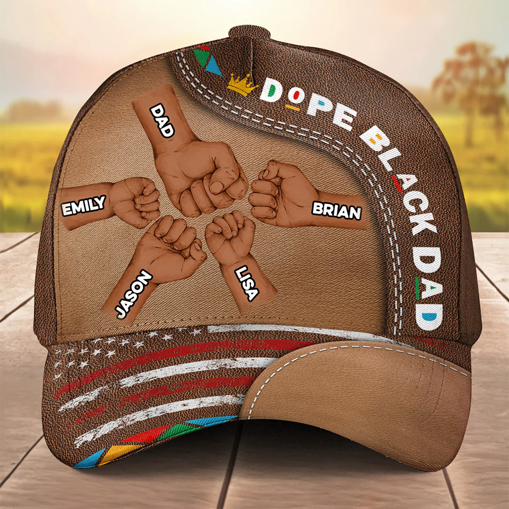 Dope Black Dad - Personalized Custom Classic Cap - Image 2
