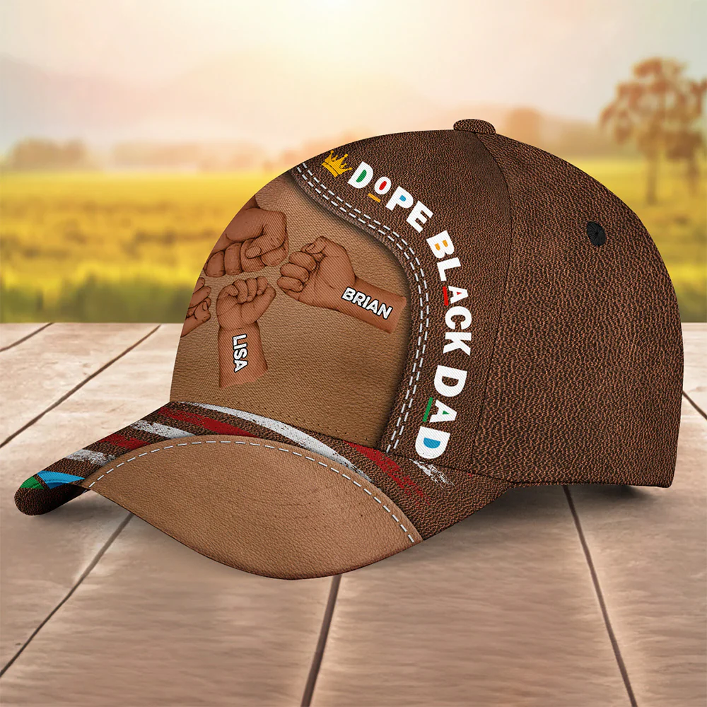 Dope Black Dad - Personalized Custom Classic Cap - Image 3
