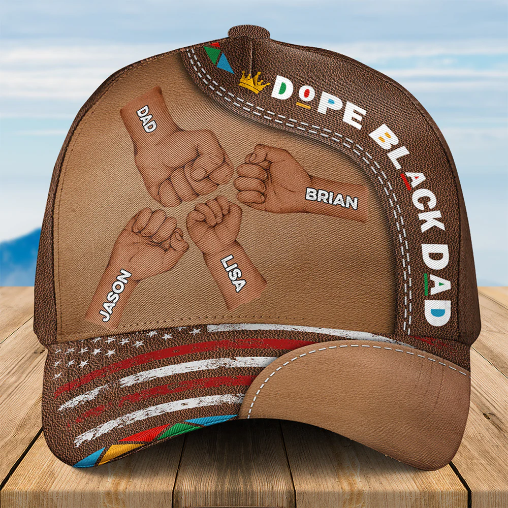 Dope Black Dad - Personalized Custom Classic Cap - Image 6