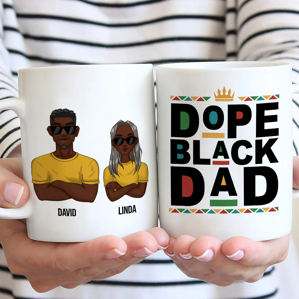 Dope Black Dad - Personalized Custom Coffee Mug - Image 2