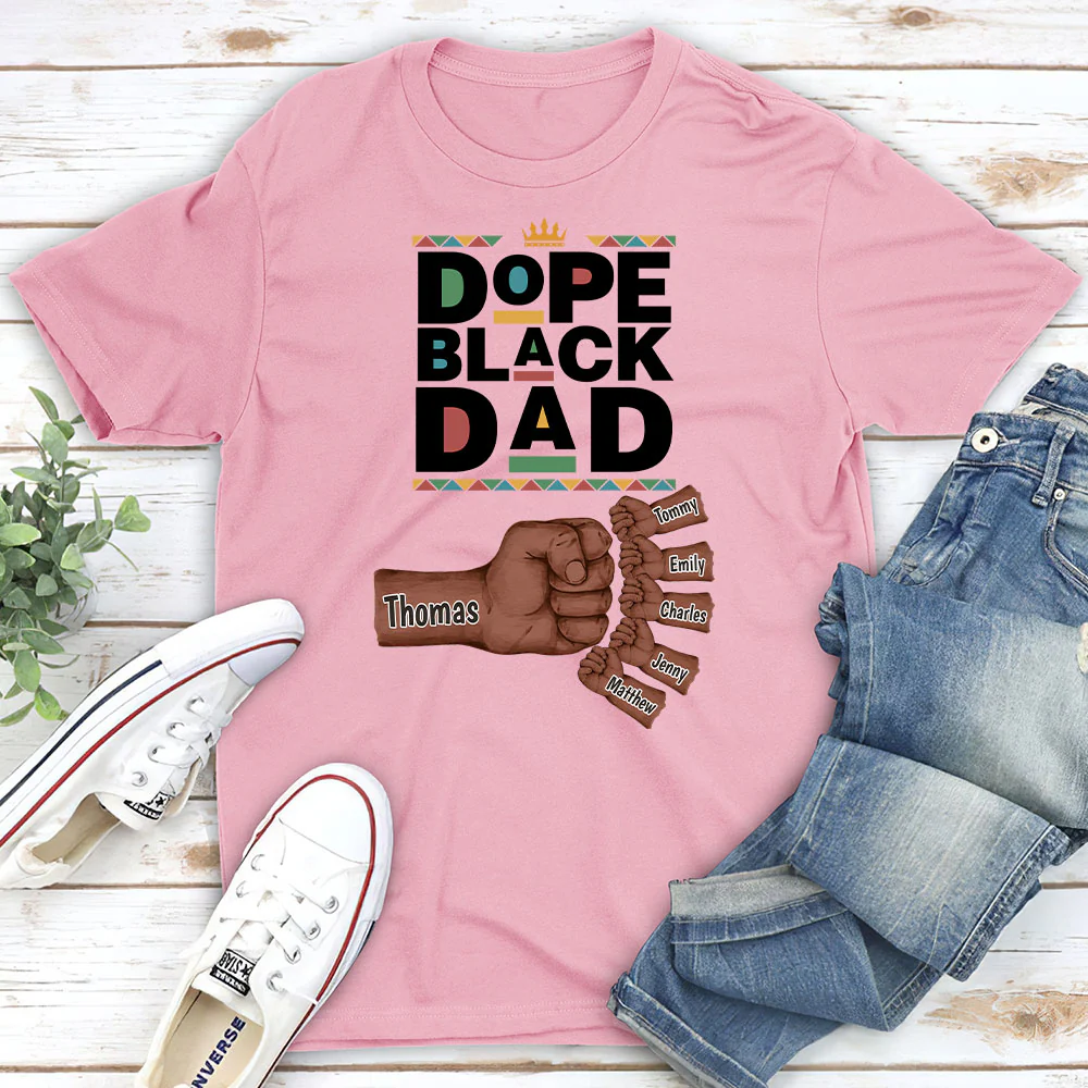 Dope Black Dad - Personalized Custom Shirt - Image 3