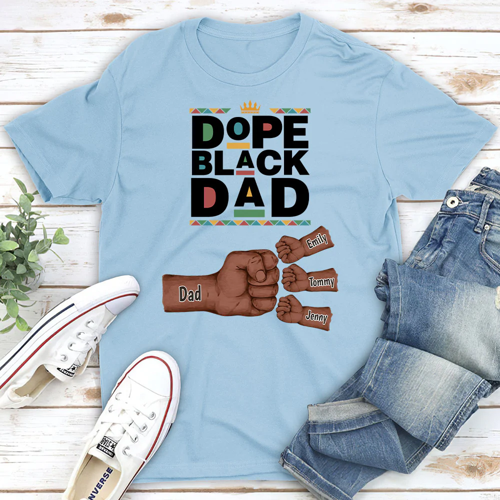 Dope Black Dad - Personalized Custom Shirt - Image 4