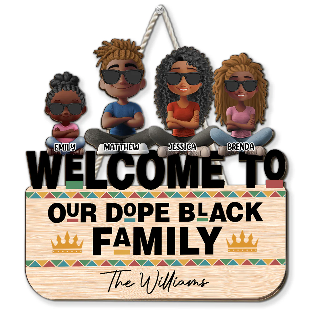 Dope Black Family - Personalized Custom Wood Sign