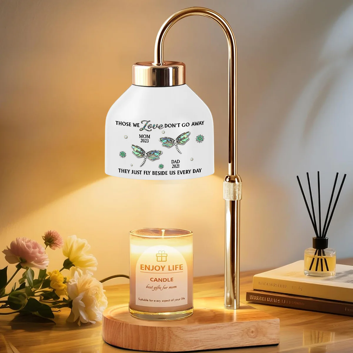 Dragonfly In My Mind - Personalized Custom Candle Warmer Lamp - Image 3