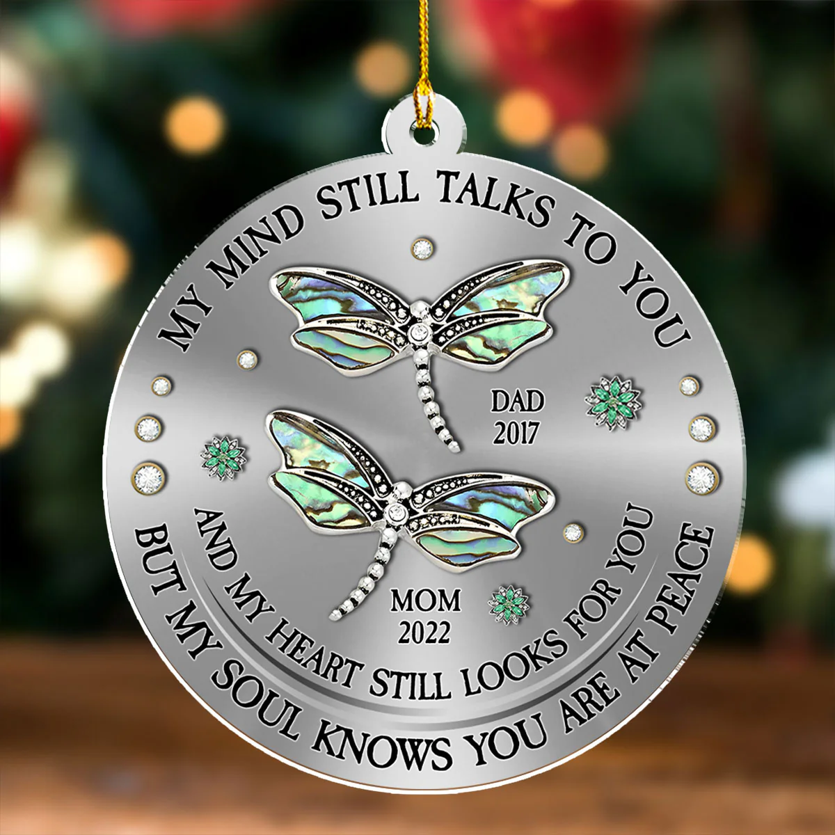 Dragonfly My Mind My Heart My Soul - Personalized Custom Acrylic Ornament - Image 4