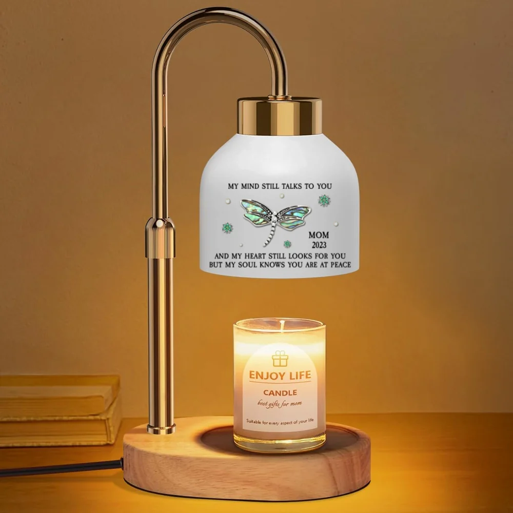 Dragonfly My Mind My Heart My Soul - Personalized Custom Candle Warmer Lamp - Image 8