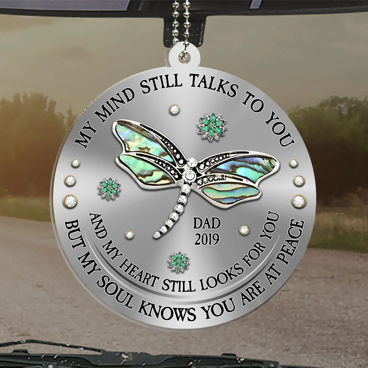 Dragonfly My Mind My Heart My Soul - Personalized Custom Car Ornament - Image 4