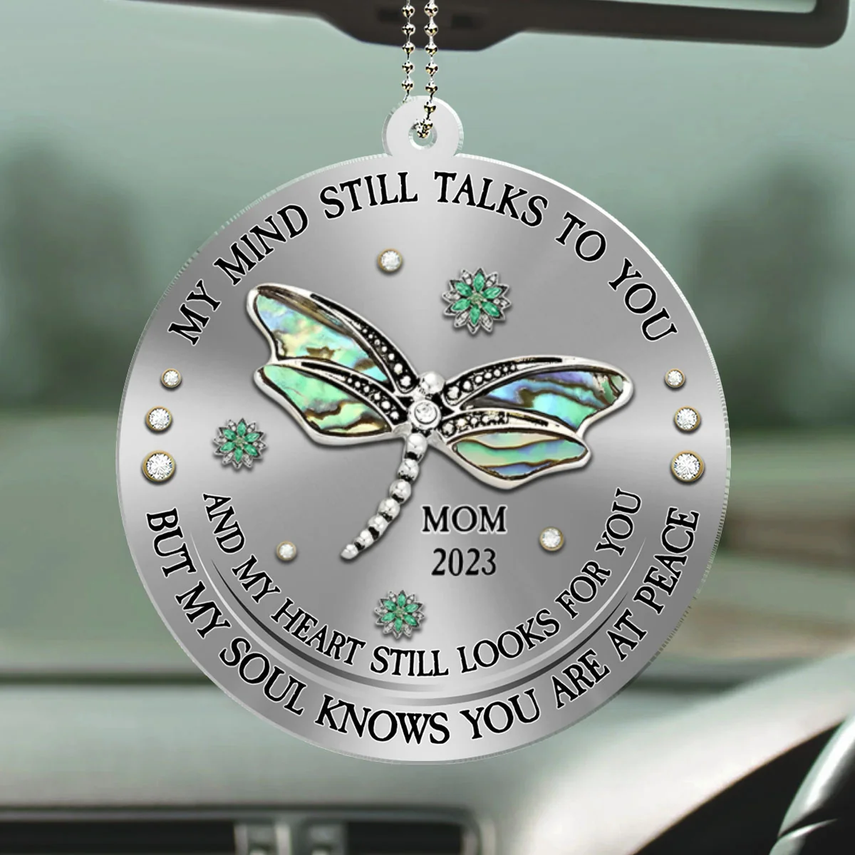 Dragonfly My Mind My Heart My Soul - Personalized Custom Car Ornament - Image 5
