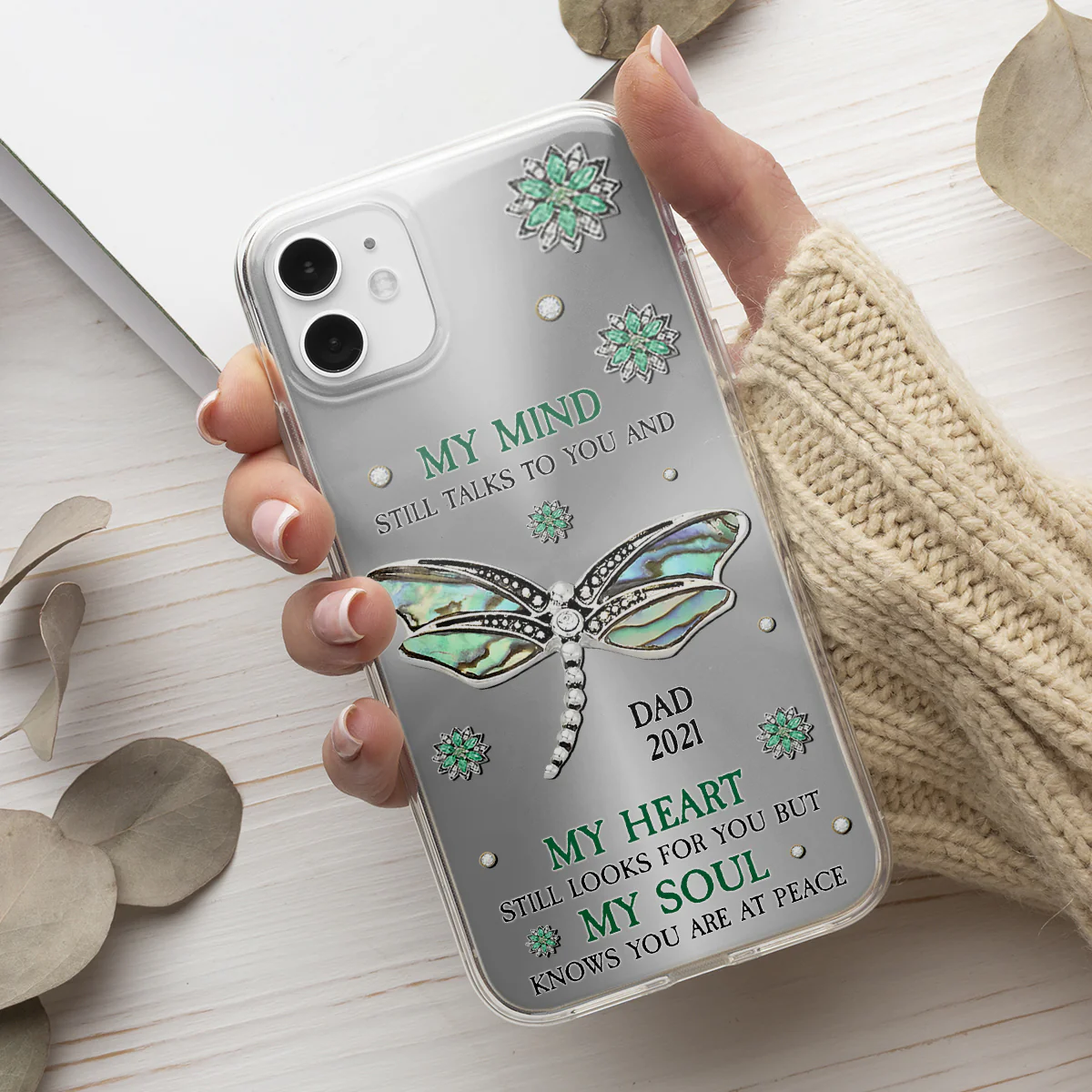 Dragonfly My Mind My Heart My Soul - Personalized Custom Phone Case - Image 2