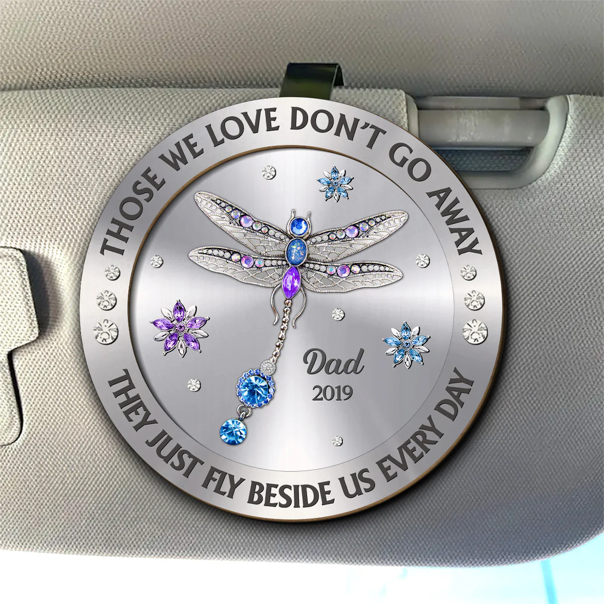 Dragonfly Those We Love Beside Us Every Day - Personalized Custom Car Visor Clip - Image 2