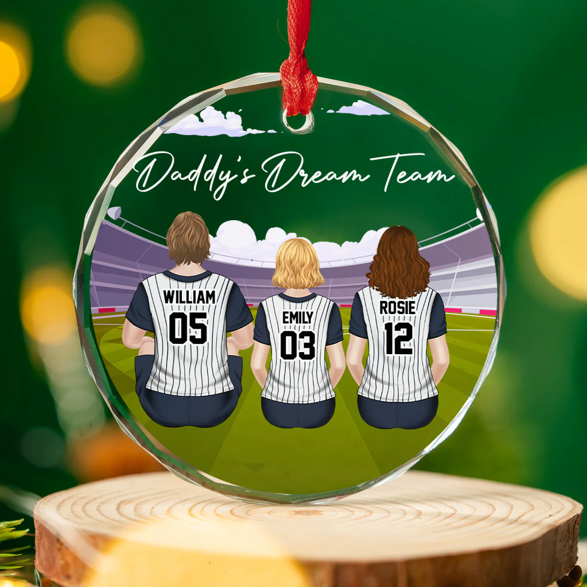 Dream Team - Personalized Custom Glass Ornament - Image 3