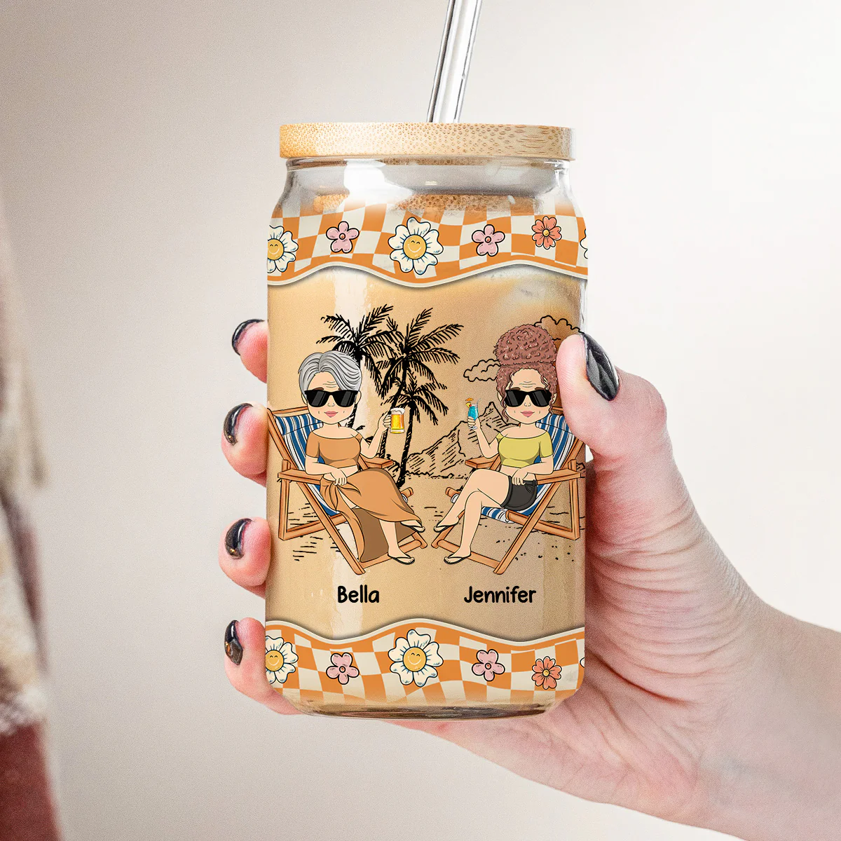 Drinks In Our Hands - Personalized Custom Glass Can - Image 4